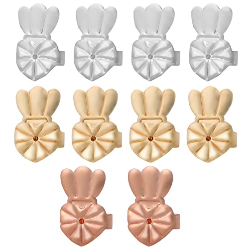 10 Pcs Large Earring Backs For Studs Adjustable Heavy Earring Support Backs Large Earring Lifters 3 Color Earring Backs For Droopy Ears To Prevent Drooping #TOP12