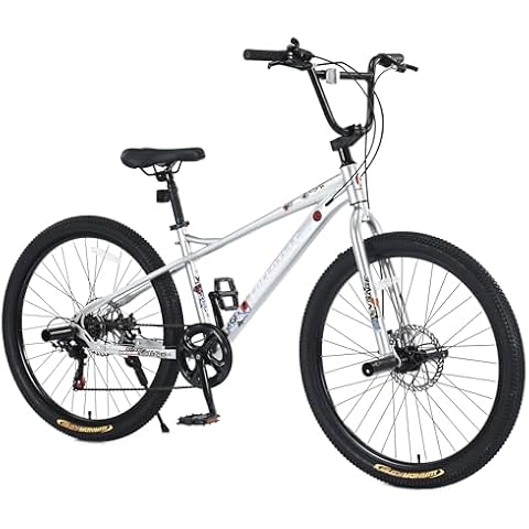 HIMcup 26 Inch Bike Girls Boys Mountain Bike, Freestyle BMX Bikes Children's Bicycle for Boys Girls Age 12+ Years, Outdoor Cycling Bike 7 Speeds Bicycles Aluminium Alloy Frame Bicycle for Boys Girls Cover