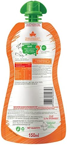Orange Juice, Enriched with Vitamin D, No Added Preservatives and Colours (Pack of 9, 150ml each)