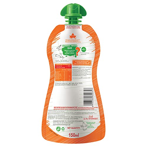 Image of Paper Boat Orange Juice, Enriched with Vitamin D, No Added Preservatives and Colours (Pack of 54, 150ml each)