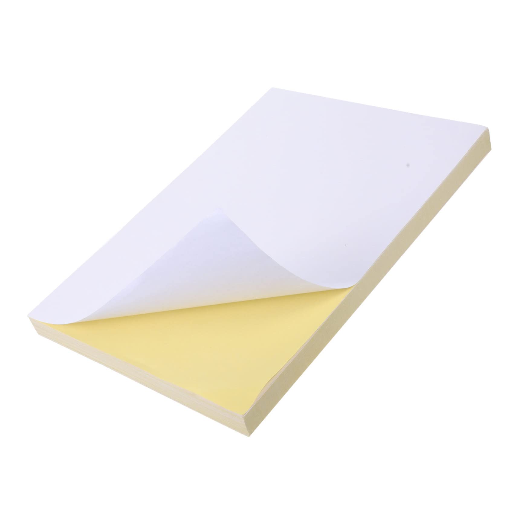 Etichette per Stampante in Carta Bianca Adesiva 100 Fogli | Spessore Moderato, Uso Pratico, per Etichette Prezzo e Progetti Artistici, Formato Compatto Leggero