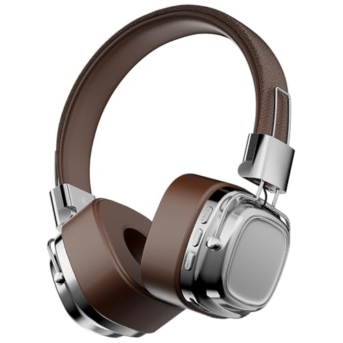 CR-8 Retro Bluetooth Headphones White Silver Brown