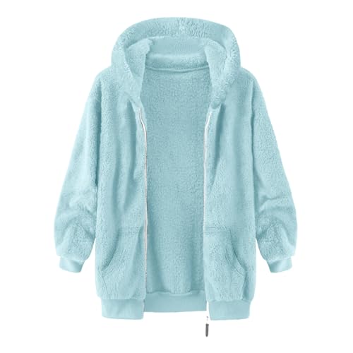 Kids Fleece Jacket Fuzzy Sherpa Wool Long Sleeve Zip Up Hoodies for Girls Preppy Fall Warm Christmas Winter Coat2