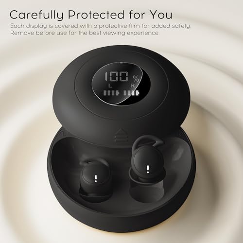 Image of Sleep Earbuds Bluetooth 6.0, Mini Invisible Silicone Sleep Earbuds for Side Sleepers, Noise Blocking Sleeping Headphones, Hidden Earbuds with LED Display for Small Ears, Sleep & Relax(Black)