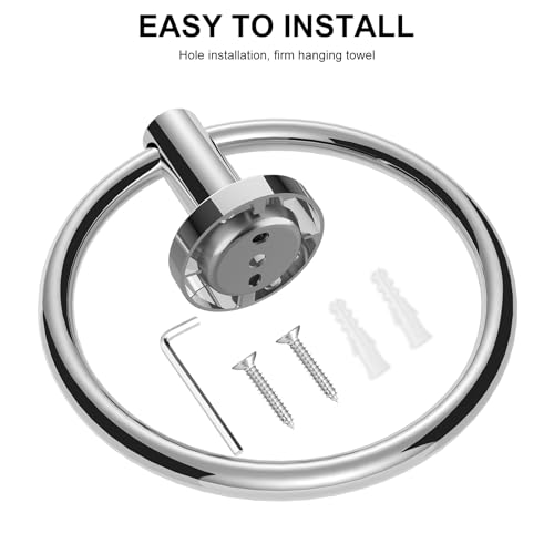 SetSail Towel Holder for Bathroom Wall 2 Packs Towel Ring Stainless Steel Heavy Duty Hand Towel Hanger for Bathroom, Mirror Silver by SetSail - Image 4