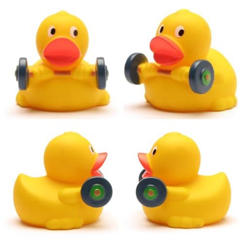 Foto von Duckshop I Badeente Gewichtheber I Quietscheente I Quietscheentchen L: 7,5 cm I Geschenk Fitnes-Fans I Präsent für Bodybuilder I Für Sammler