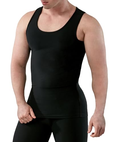 KISTA 3 Pack Men's Cool Dry Compression Sleeveless Tank Top, Sports Running Basketball Workout Base Layer4
