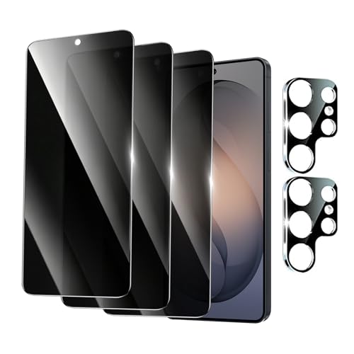 Image of 3 Pack Privacy Screen Protector for Samsung Galaxy s26 | Tempered Glass + 2 Pack Camera Lens Protector 9H Hardness True 25Anti Spy Accessories Military Grade Shatterproof 6.3 inch Black