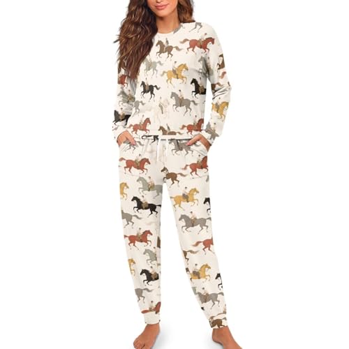 Image of Womens Lounge Set Long Sleeve Soft Pajama Sets