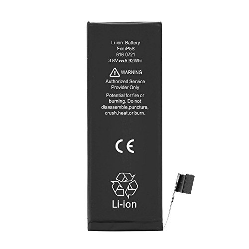 OEM - Bateria interna de substituição Li-Ion de lítio 1560 mAh recarregável compatível com iPhone 5S APN:616-0721 - carregamento rápido 2.0