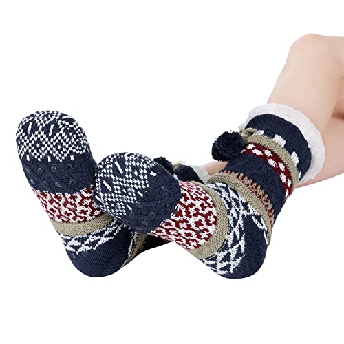 Image of Chassic Sherpa Lined Slipper Socks for Women, Non-Slip Cozy Winter House Socks, Soft Fuzzy Socks, Gifts for Women & Ladies Stocking Stuffers