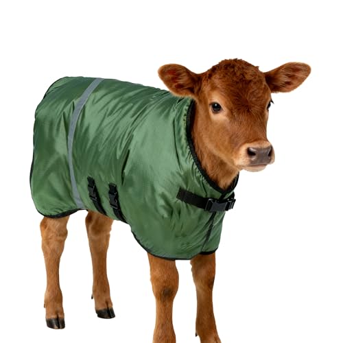 ZRSCHYG 1 Pack Green Calf Coat, Calf Blanket, Warm Sheet for Calves, Goats, Donkeys and Other Livestocks