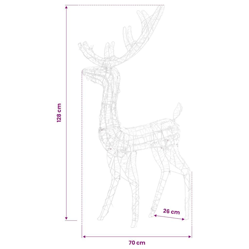 LED Rentier Deko 120 cm für Weihnachten, Acryl Leuchtfigur mit 140 bunten Lichtern, 8 Leuchtmodi, IP44 Gartenbeleuchtung für Außen und Innen