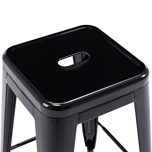 Vogue Furniture Direct 24" Black Backless Metal Bar Stools Indoor-Outdoor Counter Height Stool With Square Seat, Set Of 2 - Vf1571001 #TOP6