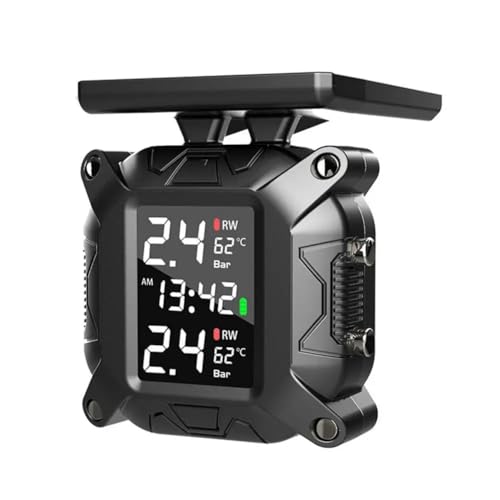 TPMS Moto Solaire Moniteur de Pression des Pneus Écran LCD sans Fil