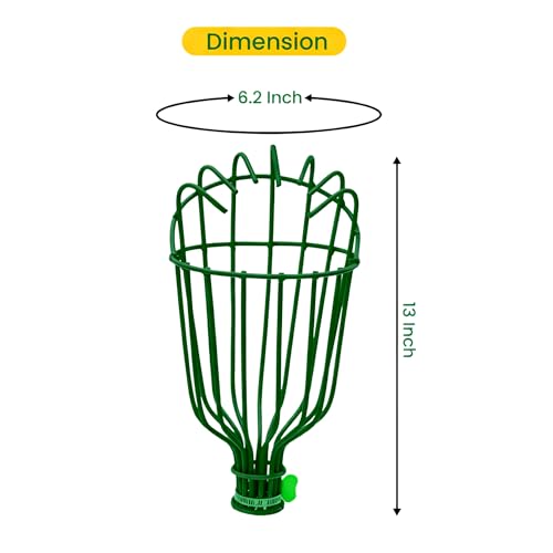 Image of Urban Plant Mango Plucker | Metal Fruit Picker Head | Green | Without Sponge | Attaches to Any 1-Inch Pole | Rust-Proof Powder-Coated Iron (Pole Not Included)