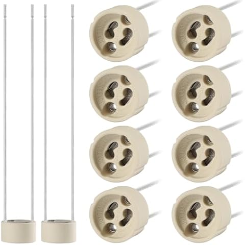 Tsling 10 PCS GU10 Lamp Holders with Leads Cover