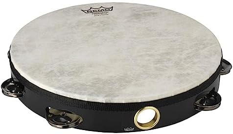 Miniatura 3 de Remo Fiberskyn Pandereta - Quadura Negro, 10 pulgadas