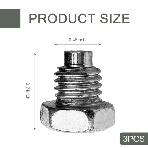 Image of 3 PCS Car Jack Pressure Rod Fixed Screw Replacements, 0.46In x 0.74In Horizontal Design, Waterproof Durable Metal Vehicle Floor Jack Handle Bolt, Universal for Most Cars (Silver)
