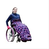 XL Large Long Adult Size Fleece-Lined Wheelchair Cosy Cover for Plus Size and Taller Wheelchair Users - 100% Waterproof Rain Cover for Wheelchairs, Easy to Fit Wheelchair Blanket (Navy Flamingo)