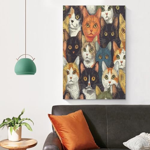 Décoration murale salon avec cette impression sur toile chat mignon