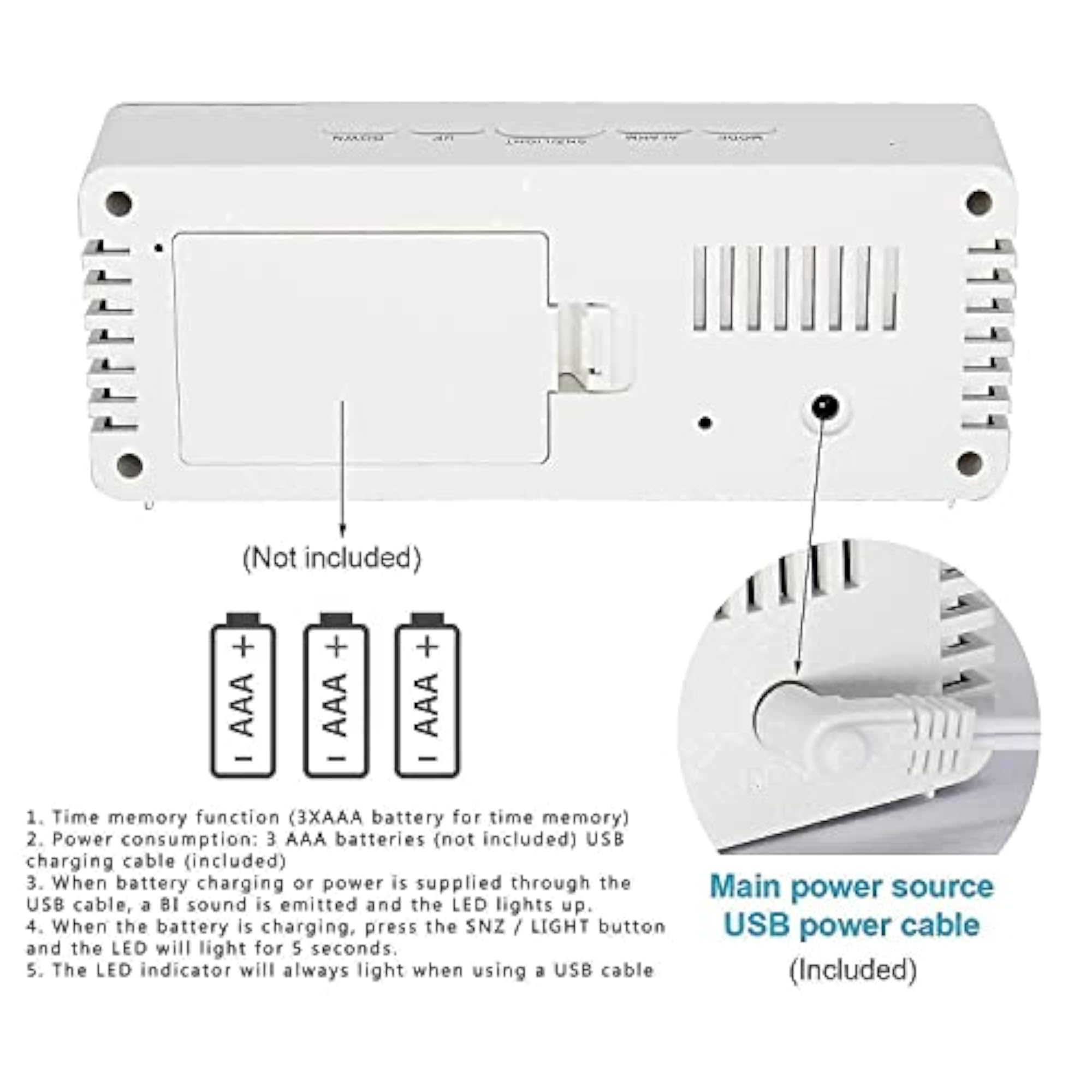 Laxmi Villaa Digital LED Mirror Alarm Clock