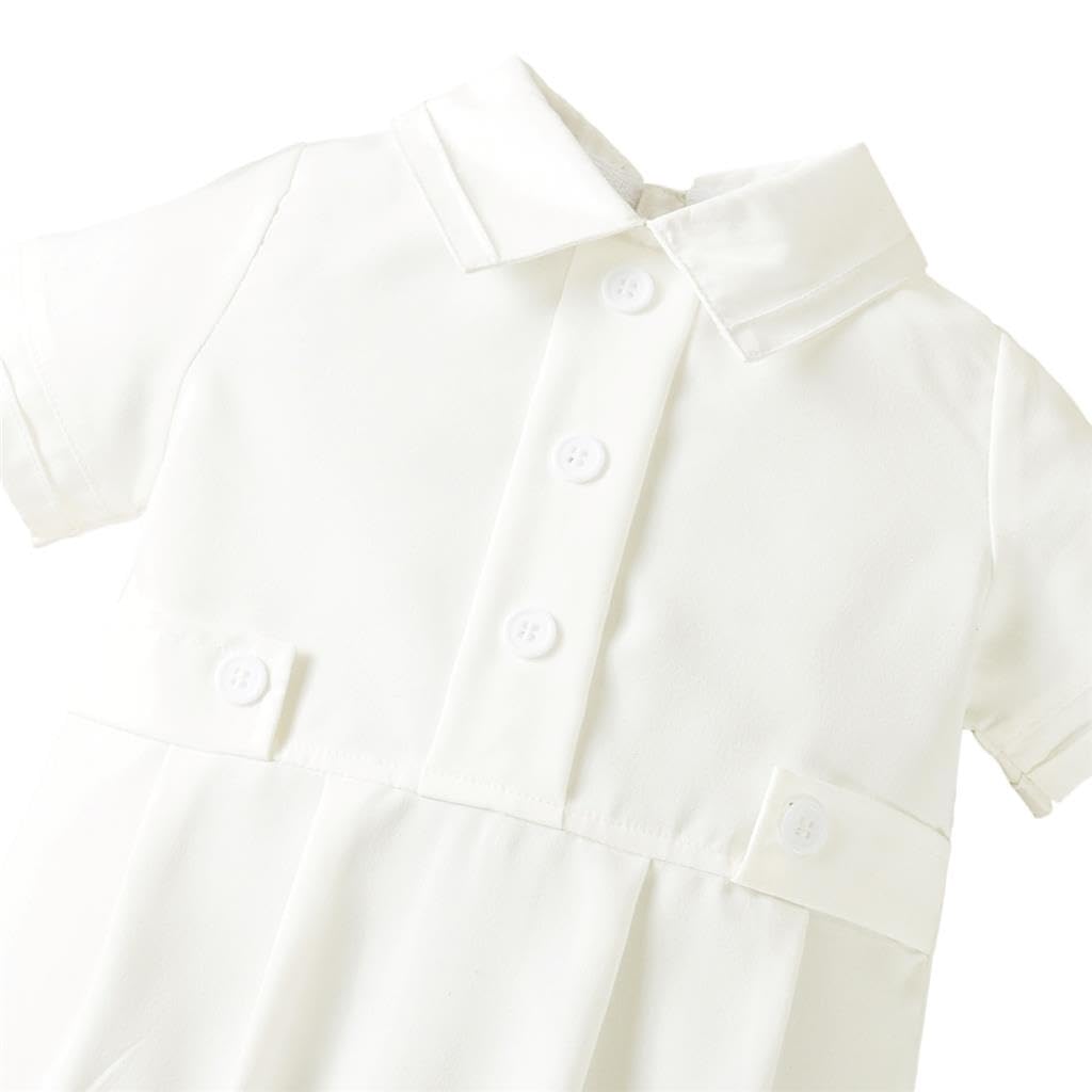 Lito Angels Abito da Battesimo con Cappello per Neonati Bambini, Taglia 6-24 Mesi, Bianco