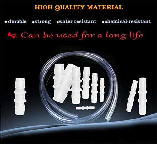 Hose Barb Fitting, Plastic Barb Joint Splicer Mender Adapter Union For Pipe Air Line,5/32"X5/32",3/16"X3/16",7/32"X7/32",1/4"X1/4",5/16"X5/16",3/8"X3/8",7/16"X7/16",1/2"X1/2",5/8"X5/8",3/4"X3/4",50Pcs #TOP4