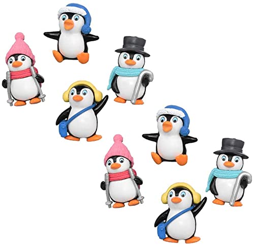 ELECDON Penguin Ornaments, Cute Characters Toys Mini Figure Colle...