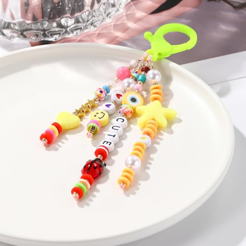 Keychain pendant, smiling face, LOVE letter pendant, gift for friends and couples, cute backpack accessories