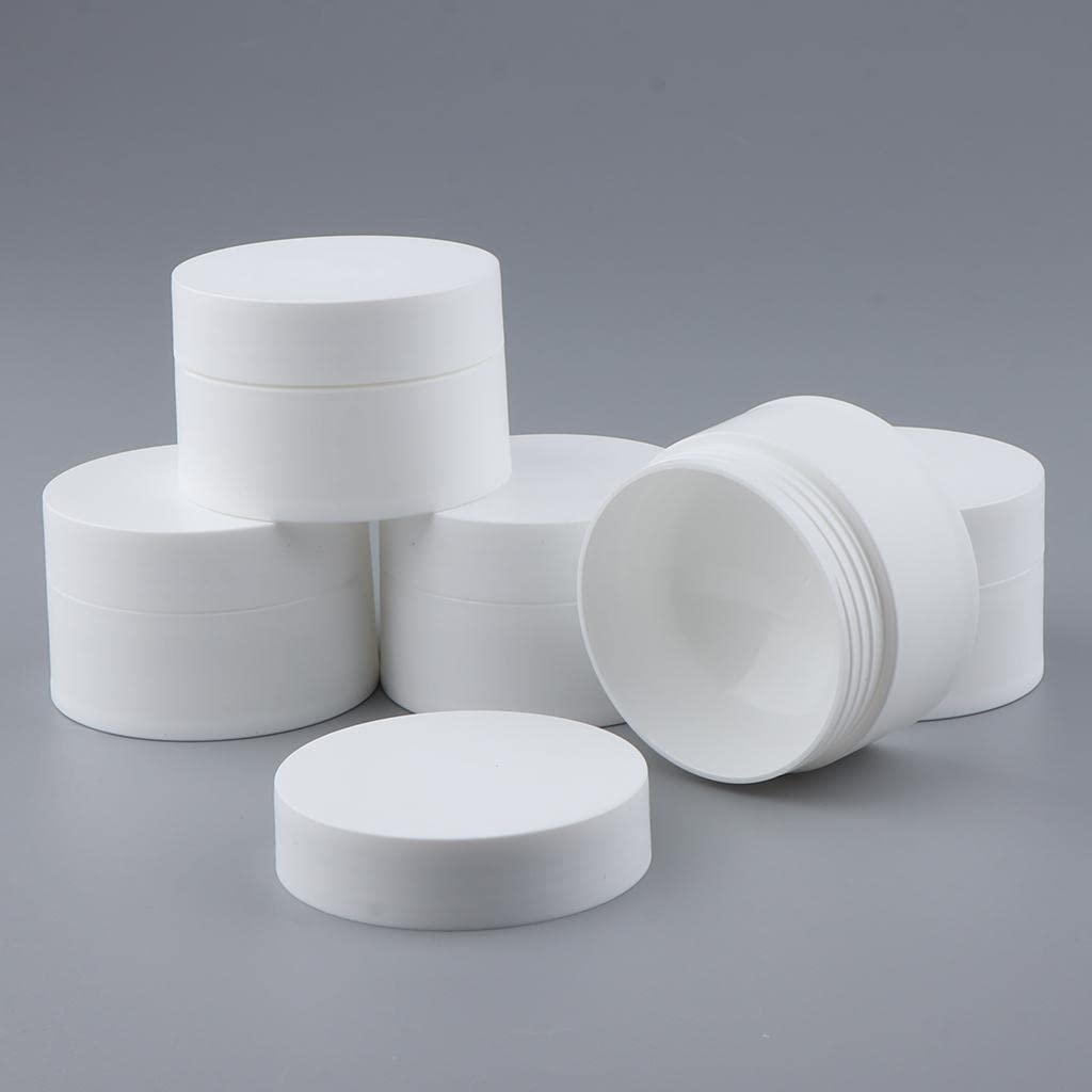 VMS INDIA5Pcs Empty PVC Cosmetic Cream Jars Pots Refillable Makeup Containers 50g