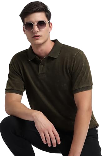 Image of Dennis Lingo Men's Cotton Printed Slim Fit Button-Down Short Sleeve Polo Tshirt