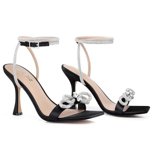 Image of CELLENZ Women Bow Heels Sandal: Comfortable Sparkly Kitten Heeled