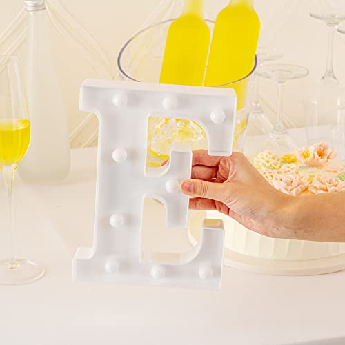 Image of Restaurantware Illumify 6.4 x 1.2 x 8.7 Inch Light Up Letter 1 Durable Marquee LED Light - Letter E Touchproof White Plastic Party Light Keyhole Slot For Parties Weddings Or Special Events