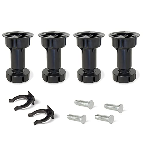 Evotrade Patas para Muebles, Pata Ajustable para Cocina, paquete de 4 Piezas + Pinzas | Fabricado en Italia (150 mm)