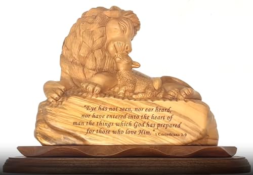 Lion with Lamb and Scripture of Corinthians, 13.8