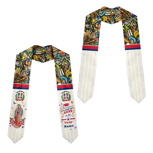 MonkeyVan Custom Dominican Flag Graduation Sash 2025, Dominican Graduation Stole, Dominican Republic Grad Sash Class Of 2025 Dmnc 12