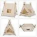 EUGAD Tipi Hundezelt kleine Hunde 60x70x60cm M, Katzenzelt große Katze, Hundehöhle kleine Hunde, Katzenhöhle große Katzen, Katzenhaus Indoor, Hundehaus für drinnen, Hunde Tipi Katzentipi, Weiß 0023GD