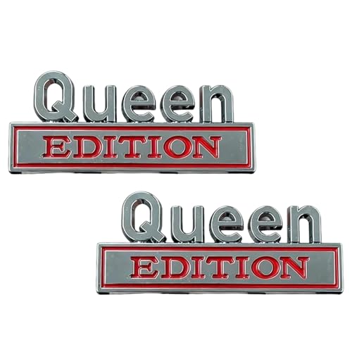 Queen 3D-klistermärke – vattentäta dekaler i metall, fordonsemblem med lim, biltillbehör med design, dekorativt märke för lastbilar, suvs, motorcyklar, vindruta, dörrar