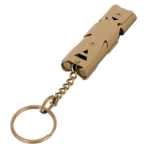 Apito, Andoer 2 PCS Camping Survival Whistle com Talabarte de aço inoxidável Apito de emergência Tub