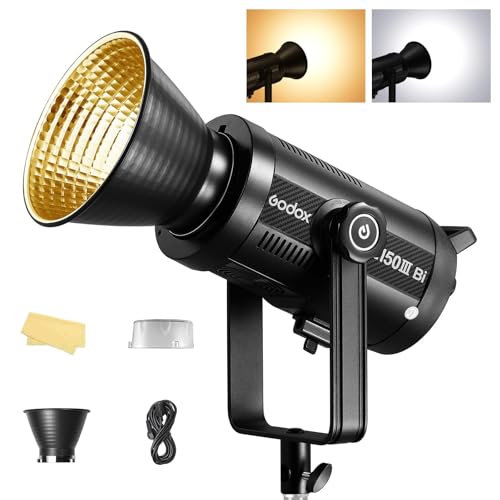 Iluminacion Bi-Color Godox SL-150III-Bi con 80,400Lux y difusores para fotografia de estudio