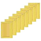 Aflytep 8 Packungen 3 Ring ReißEn Verschluss MäPpchen MäPpchen Stoff Robuste und Langlebige Ordner Tasche mit Durchsichtigem Fenster Gelb
