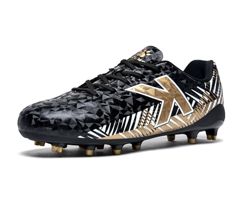 Best Football Boots for Forwards: Top Picks 11 KELME Blaze Youth Soccer Cleats, Men Women Outdoor Soccer Shoes, Firm/Artificial Ground Football Baseball Boots Black-Golden US Size 7