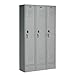 Global Industrial Single Tier Locker, 15x18x72, 3 Door, Ready to Assemble, Gray