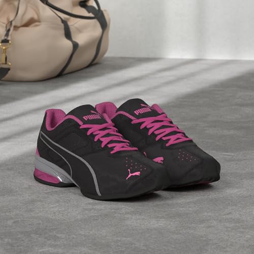 PUMA Women's Tazon 6 Sneakers, Puma Black/Puma Silver/Beetroot Purple, 10.5 M