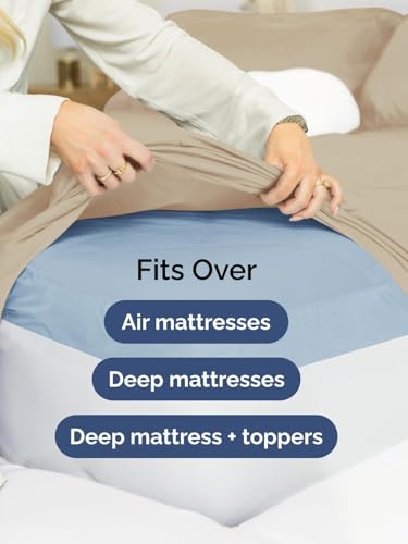 Image of Extra Deep Twin Sheet Set - 4 Piece Breathable and Cooling Sheets - Hotel Luxury Bedding for Women, Men, Kids & Teens - Easy & Secure Fit - Soft, Wrinkle Free and Comfy - Extra Deep Pockets - Cream