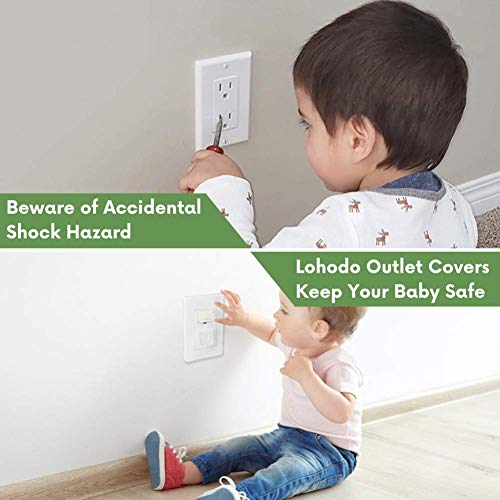 Outlet Covers Baby Proofing Socket Protectors Child Safety Plug Caps Difficult for Toddler to Remove Electric Shock Guard for US 2-Prong and 3-Prong White 40 Mixed Pack - Thumbnail 2