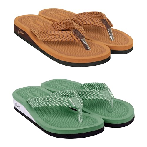 Image of Dashny Women's (1435-1434) |Extra Super Soft Comfortable Slippers |Tan Brown Casual Slides Slippers