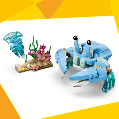 Image of LEGO Creator 3 in 1 Sea Animals: Beautiful Dolphins Toys - Rebuilds into a Seahorse or Crab - 31385