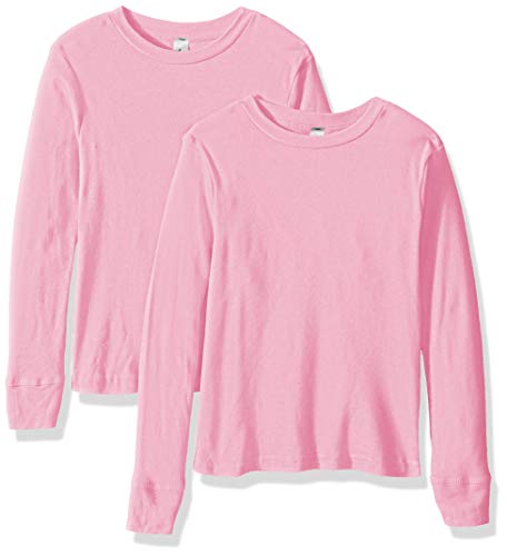 Girls' Big Baby Rib Pajama Top-2 Pack, Pink, 14